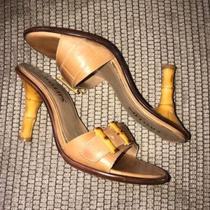 Two Lips bamboo slip on high heel.